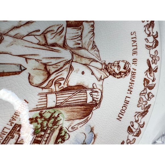 Nikko Ironstone Vintage Illinois State Plate Land of Lincoln 11- inch White - Picture 15 of 16